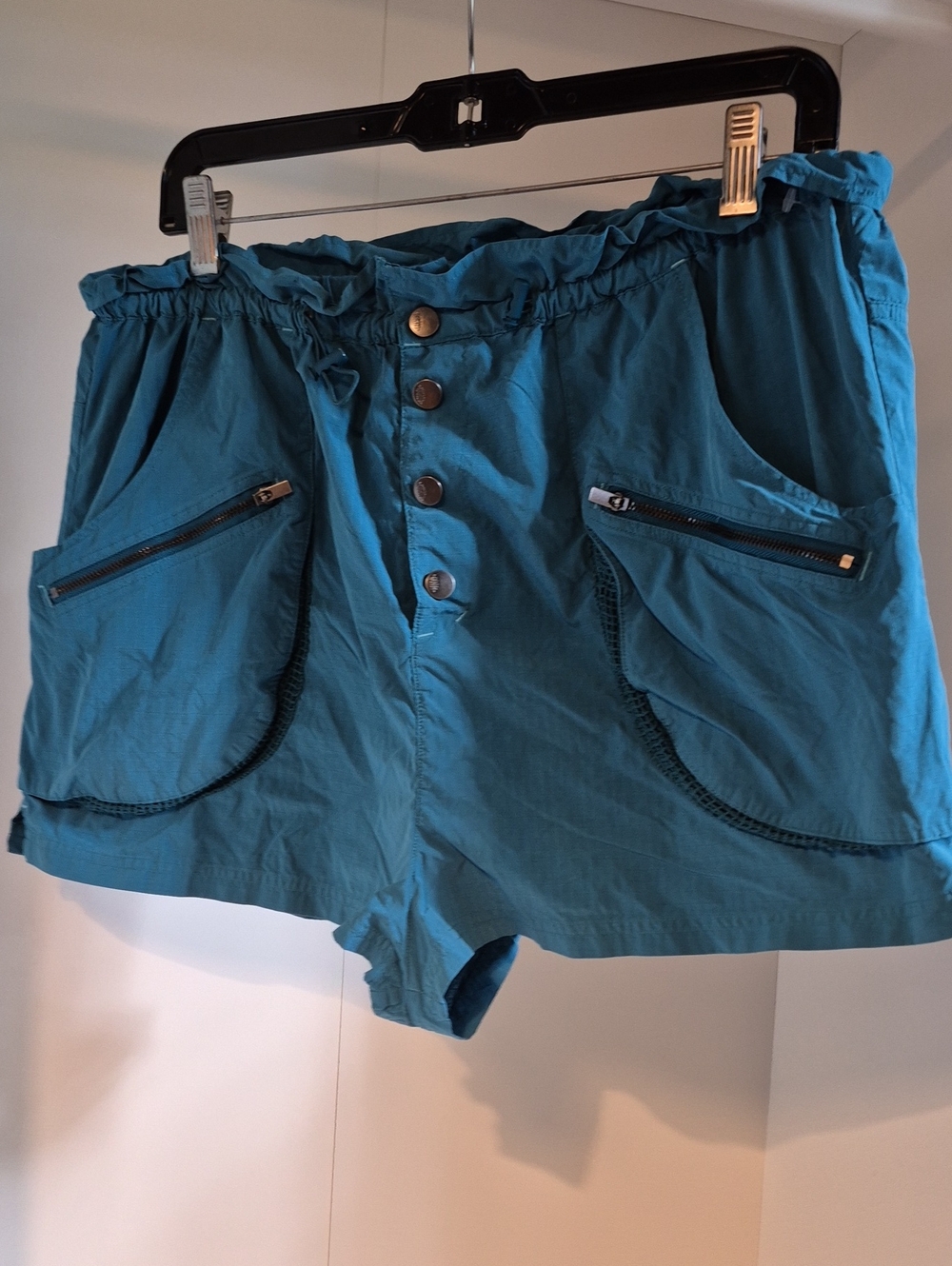 Free People Movement Teal High-Waist Button Front Women’s Hiking Shorts